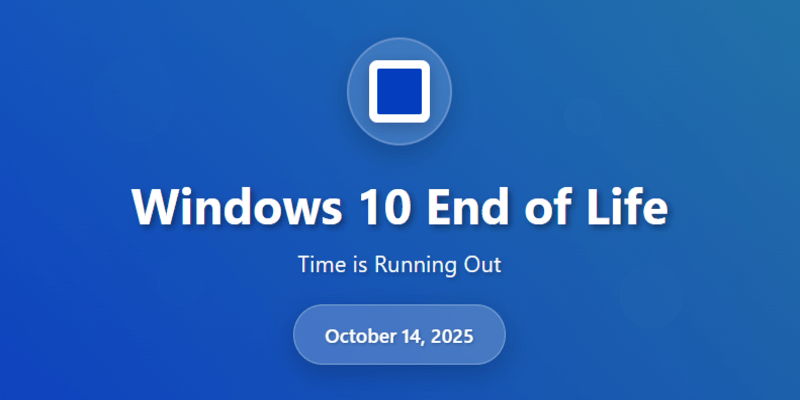 Windows 10 end of life announcement with October 14, 2025